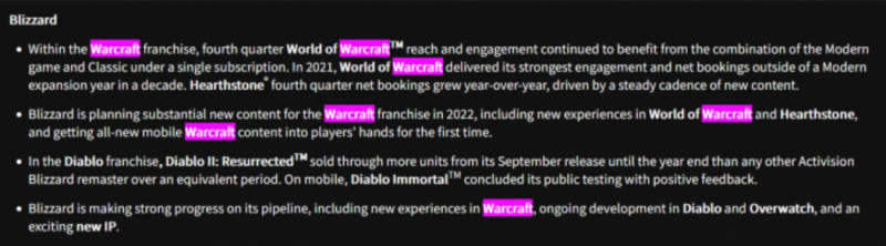 Dòng thông tin chia sẻ của Blizzard cho thấy game World of Warcraft Mobile vẫn đang được phát triển.