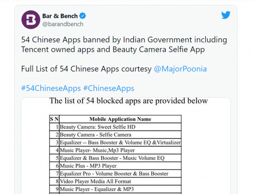 54 ứng dụng bị cấm tại Ấn Độ bao gồm Free Fire.