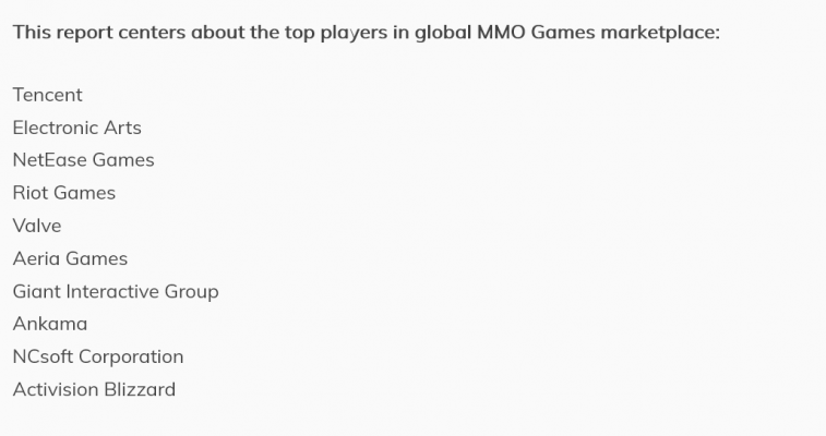 Top hãng làm game MMO trên thế giới.