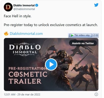 Diablo Immortal ra mắt tháng 06/2022.