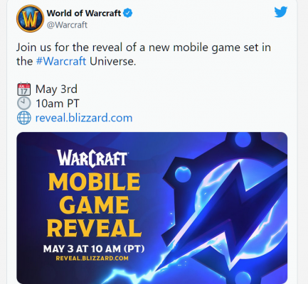 World of Warcraft Mobile sẽ được phát hành vào ngày 03/05.