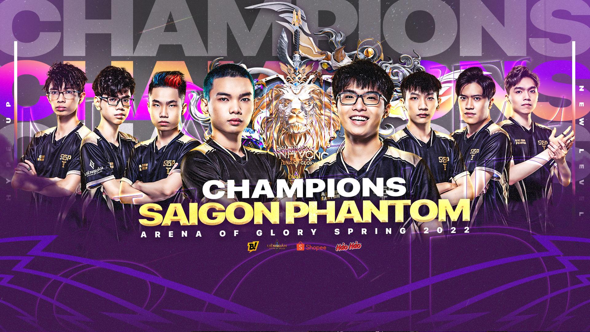 Đánh bại V Gaming với kết quả 4-0, Saigon Phantom lên ngôi vô địch Đấu Trường Danh Vọng Mùa Xuân 2022 với 900 triệu tiền thưởng