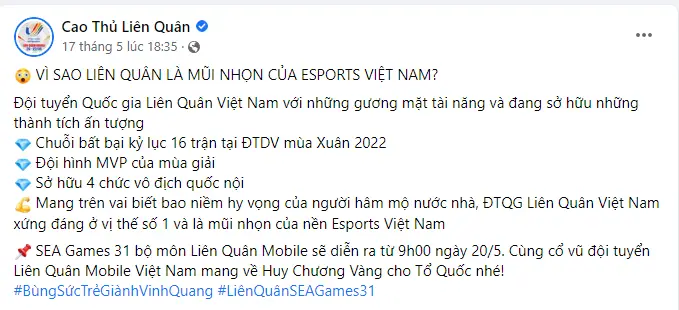 SEA Games 31: Liên Quân Mobile Việt Nam – Khi mũi nhọn chưa đủ cứng