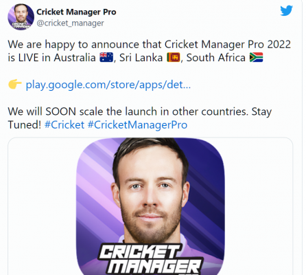Cricket Manager Pro 2022 vừa phát hành bản thử nghiệm.