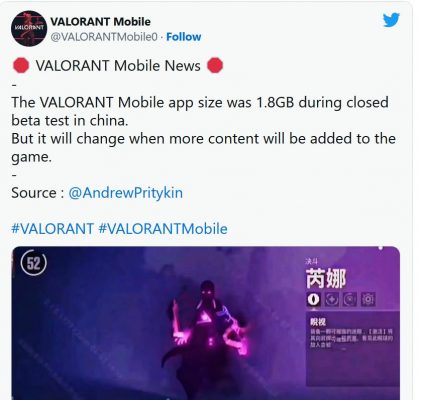 Valorant Mobile chuẩn bị thử nghiệm vào tháng 07/2022.