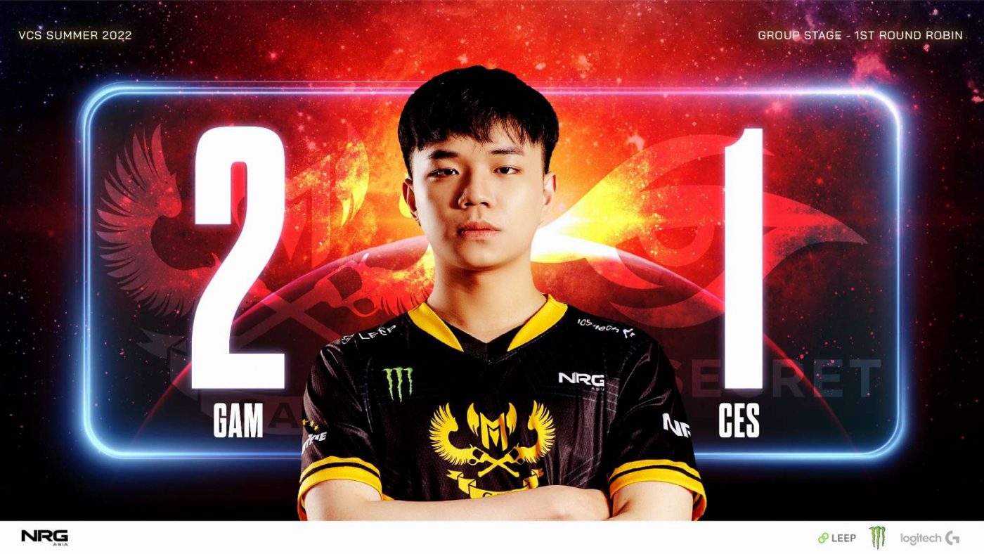 Ảnh ăn mừng của GAM Esports ghi tên sai từ TS thành CES.