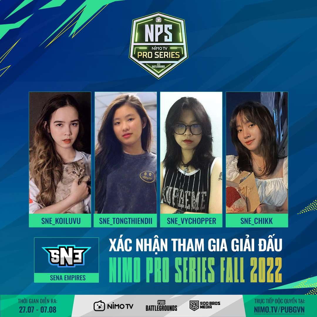 Đội hình gồm 4 nữ tuyển thủ của SNE sẽ"đại diện Nợ Tộc" tham gia thi đấu.