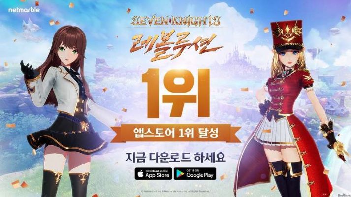 Seven Knights Revolution hiện đứng top 1 ở Hàn Quốc về lượt tải.