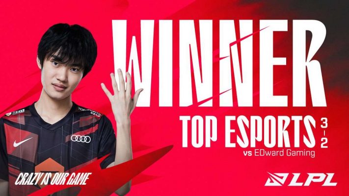 Top Esports đã đánh bại EDward Gaming để tiến vào bán kết LPL Mùa Hè 2022.