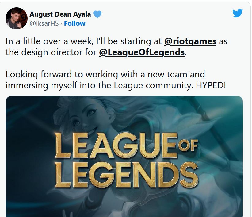 August Dean Ayala đầu quân cho Riot Games.