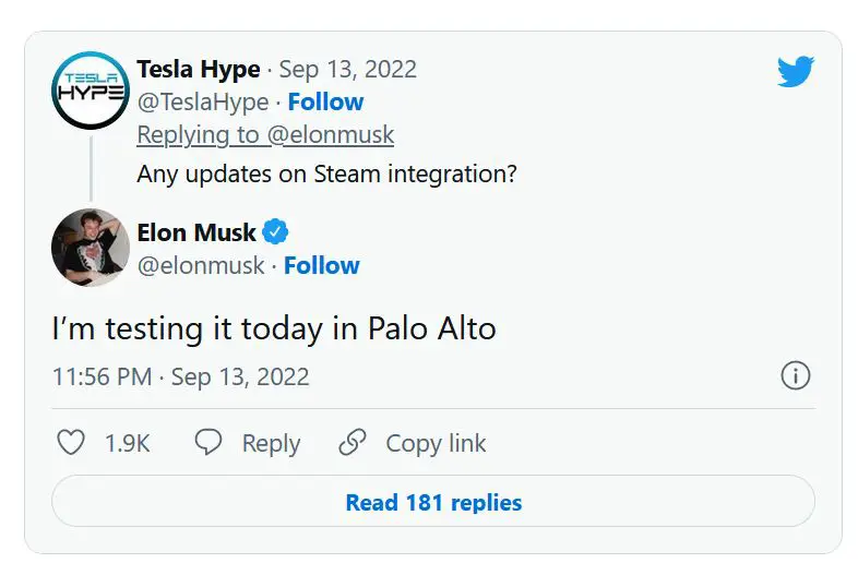 Tesla hoãn việc tích hợp với Steam.