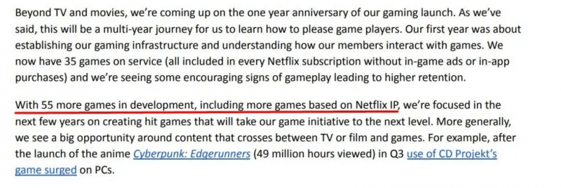 Netflix Games cho hay về 55 game đang được phát triển.