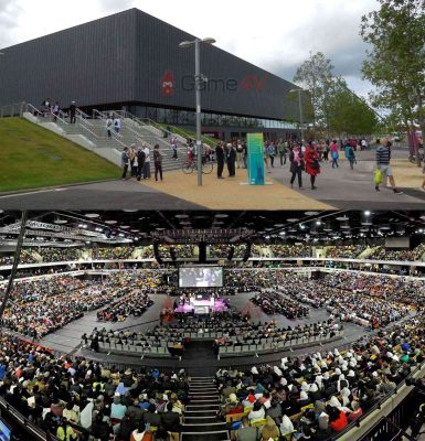 Hình ảnh ngoài và trong Copper Box Arena - nhà thi đấu với sức chứa lên đến 7.481 khán giả.