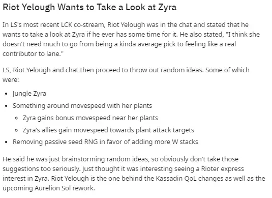 LMHT: Riot xác nhận sẽ có bản rework nhỏ cho Zyra