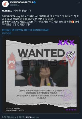 KDF chia sẻ bài viết với thông báo "Wanted" cho nàng fangirl bật khóc trên khán đài.