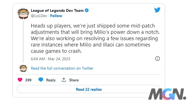 LMHT Vừa ra mắt chưa được bao lâu, Milio đã bị Riot nerf vì lỗi game
