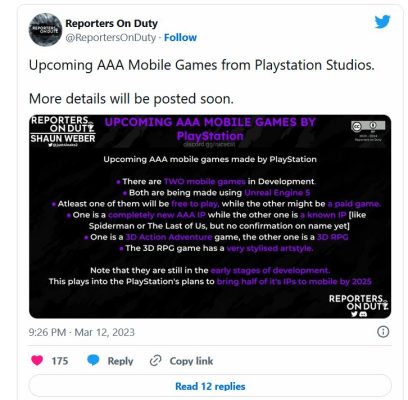Rò rỉ thông tin về 2 tựa game mobile của PS.