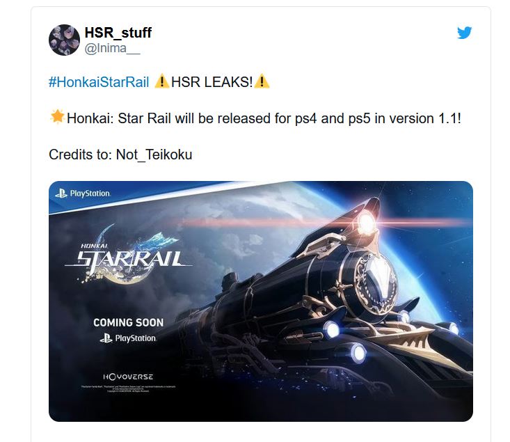 Honkai Star Rail sẽ phát hành trên PS4, PS5.