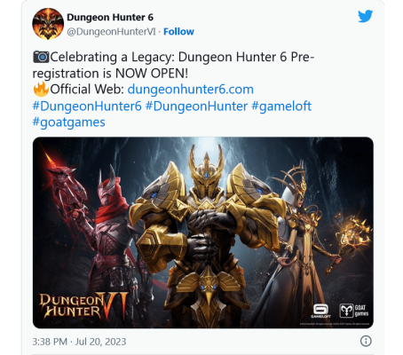 Dungeon Hunter 6 hiện đã mở báo danh.