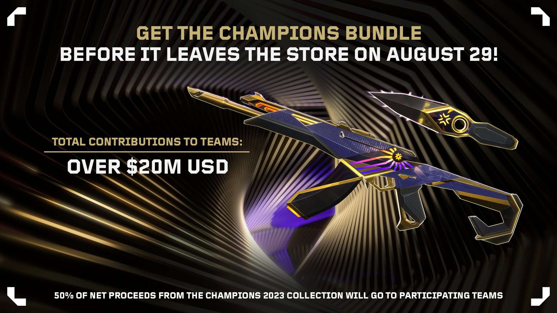 Champions 2023 Bundle đã giúp Riot Games cán mốc 40 triệu USD doanh thu, một nửa trong số đó là 20 triệu USD sẽ được chuyển đến tay các đội tuyển tham dự giải đấu.