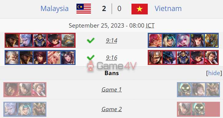 Cấm chọn 2 ván đấu giữa đại diện Việt Nam và Malaysia.