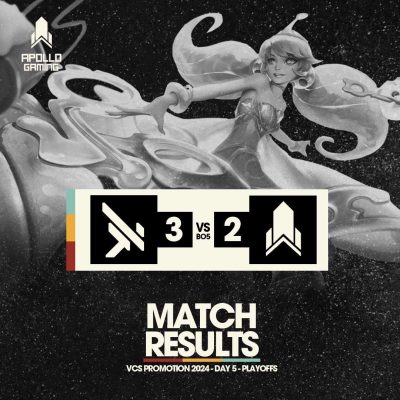 Apollo Gaming thông báo kết quả thua 2-3 trước MGN Box Esports.