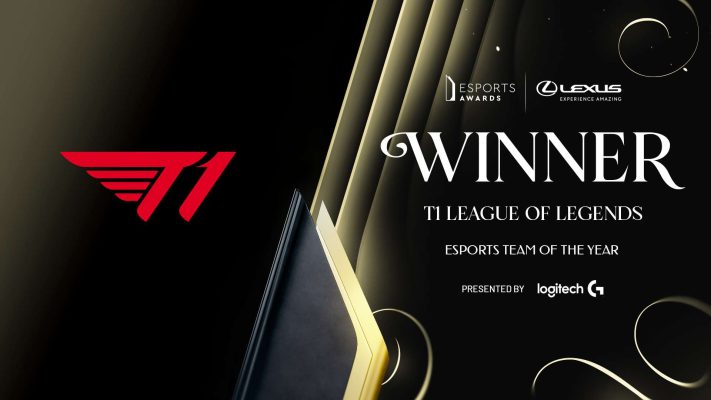 Đội tuyển T1 (LMHT) giành giải Esports Team of the Year.