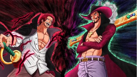 One Piece, Shanks, Mihawk, anime, manga
