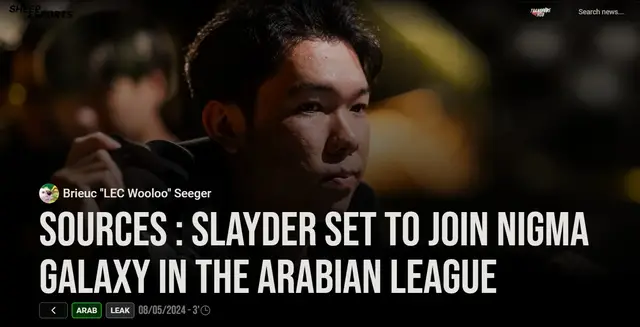 Thông tin Slayder có thể gia nhập giải Arabian League khiến dân tình xôn xao