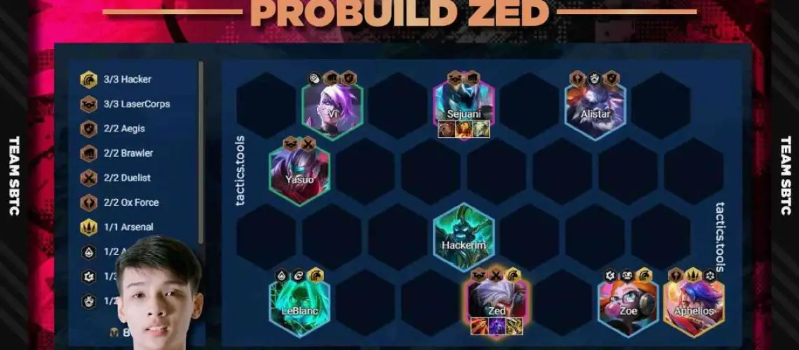 Đội hình “Probuild Zed” được Stillness hé lộ trong thời gian vừa qua bởi SBTC Esports.